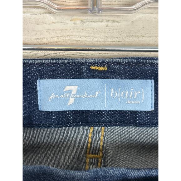 7 For All Mankind Womens 30 Kimmie Crop Blue Denim Jeans Whisker Faded Pant - Picture 4 of 9